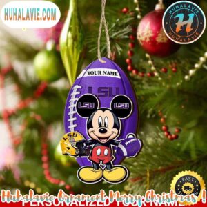 LSU TIGERS NCAA x Mickey Mouse Ornament Personalized Your Name