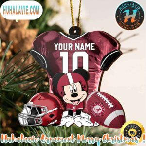 NCAA Alabama Crimson Tide x Mickey Mouse Christmas Ornament Custom Your Name And Number