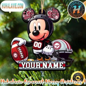 NCAA Alabama Crimson Tide x Mickey Mouse Ornament Personalized Your Name