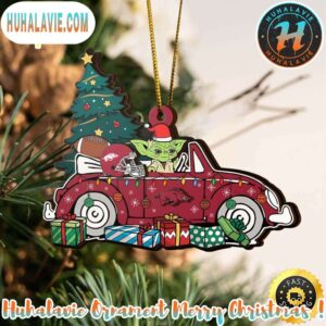 NCAA Arkansas Razorbacks And Baby Yoda Christmas Ornament