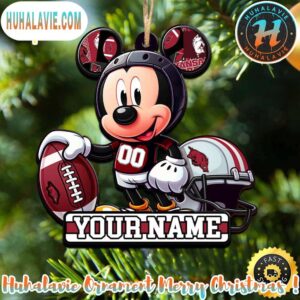 NCAA Arkansas Razorbacks Mickey Mouse Ornament Personalized Your Name
