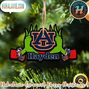 NCAA Auburn Tigers Grinch Christmas Ornament Personalized Your Name