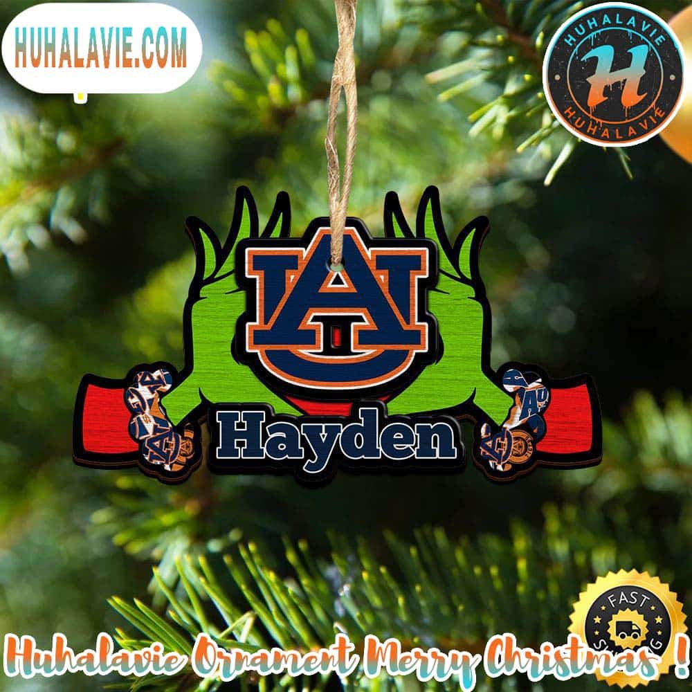 NCAA Auburn Tigers Grinch Christmas Ornament Personalized Your Name NCAA Auburn Tigers Grinch Christmas Ornament Personalized Your Name