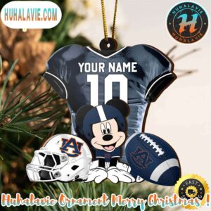 NCAA Auburn Tigers Mickey Mouse Christmas Ornament Custom Your Name And Number