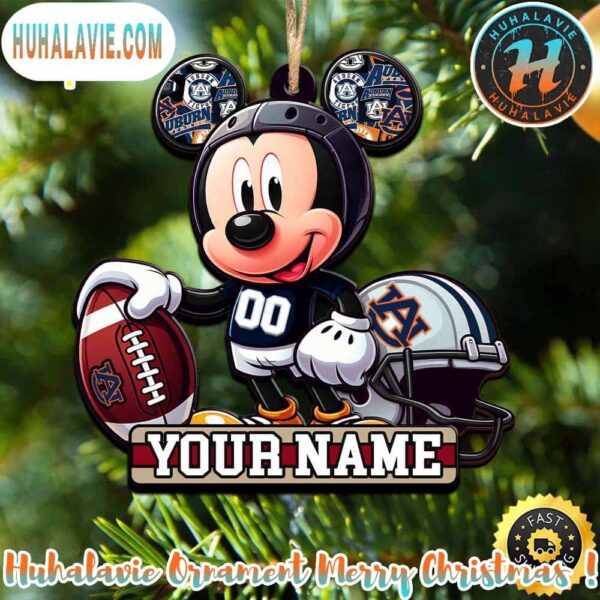 NCAA Auburn Tigers Mickey Mouse Ornament Personalized Your Name