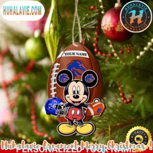 NCAA Boise State Broncos And Mickey Mouse 2025 Ornament Personalized Your Name