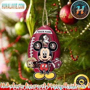 NCAA Florida State Seminoles And Mickey Mouse Ornament Personalized Your Name