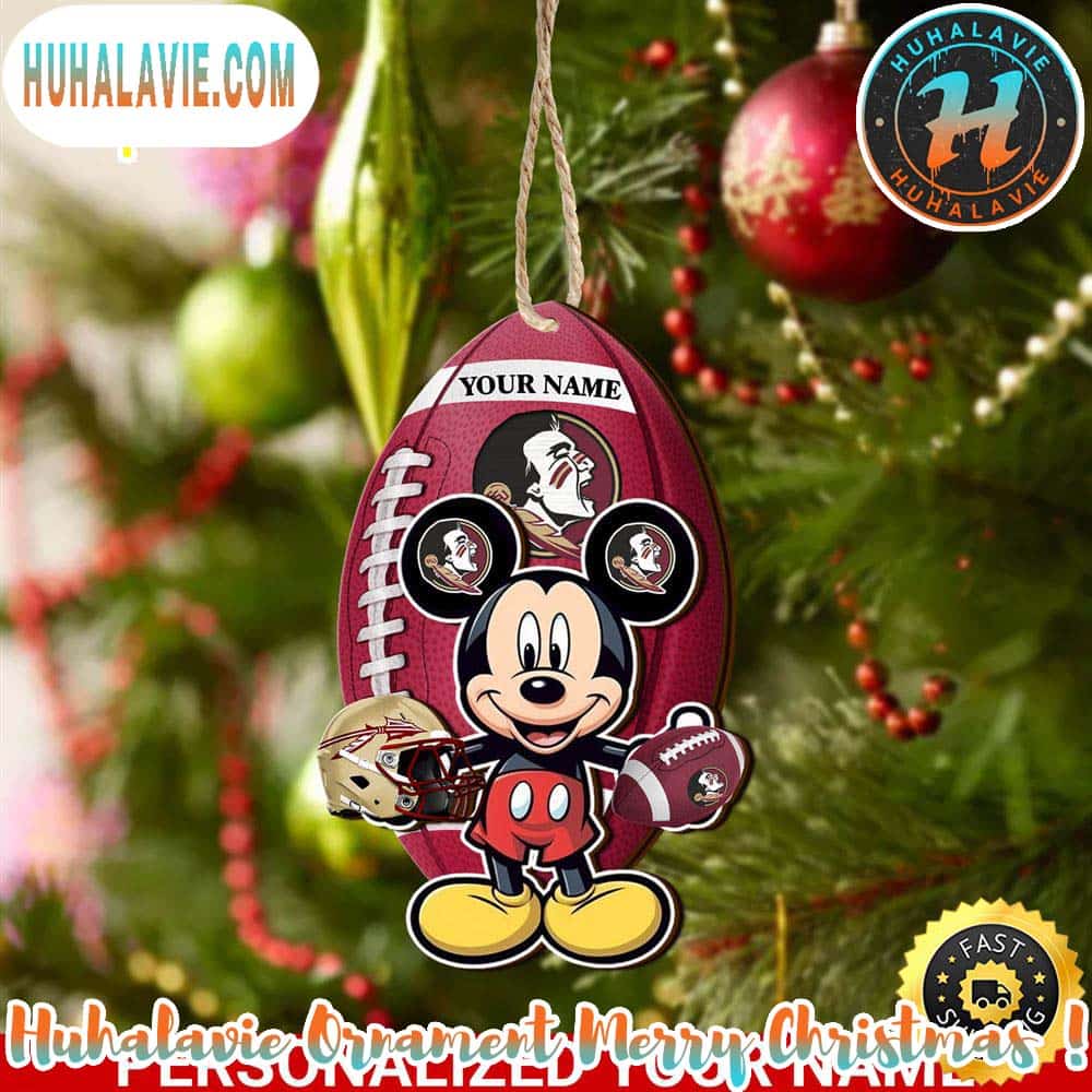 NCAA Florida State Seminoles And Mickey Mouse Ornament Personalized Your Name NCAA Florida State Seminoles And Mickey Mouse Ornament Personalized Your Name