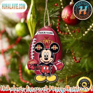 NCAA Iowa State Cyclones x Mickey Mouse Ornament Personalized Your Name
