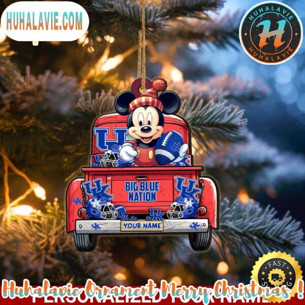 NCAA Kentucky Wildcats Mickey Mouse Ornament Personalized Your Name Sport Home Decor