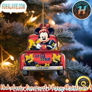 NCAA Michigan Wolverines x Mickey Mouse Ornament Personalized Your Name Sport Home Decor