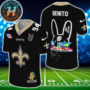 NFL New Orleans Saints Super Bowl LX x Bad Bunny Benito 94 Gift For Fan Football Jersey